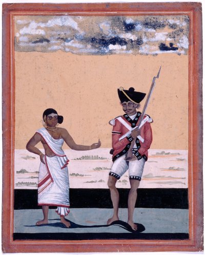 Sepoy de la Infantería Nativa de Madrás y su esposa de Unknown artist