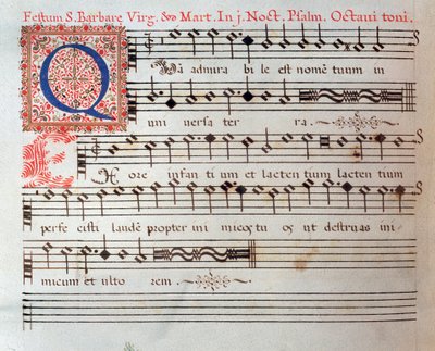 Página de partitura de una obra sacra por Giovanni Giacomo Gastoldi de Unknown artist