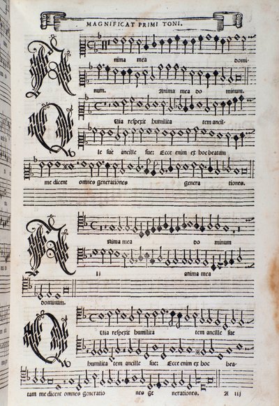 Página de partitura del Magnificat de Giovanni Animuccia de Unknown artist