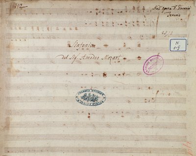 Página de partitura de la sinfonía de Don Giovanni, ópera de Mozart (1812) de Unknown artist
