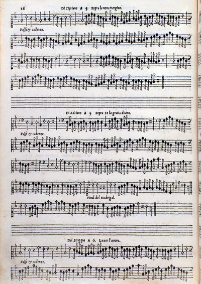 Página de partitura del tratado sobre ornamentación de Girolamo della Casa de Unknown artist