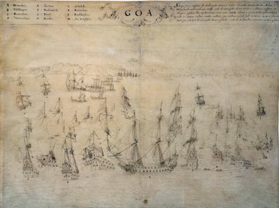 Sitio de Goa, colonia portuguesa, por la flota holandesa entre 1603 y 1639 de Unknown artist