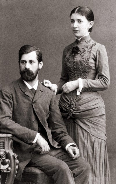 Sigmund Freud y su esposa Martha Bernays en junio de 1885 de Unknown artist