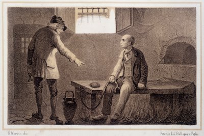 Silvio Pellico (1789 - 1854) transferido a la fortaleza de Spielberg (Spilberk) - en 