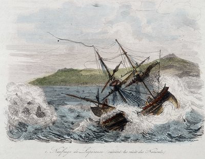 Naufragio del barco de Jean-Francois Galaup, Conde de La Perouse de Unknown artist