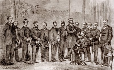 Sir James Hope Grant (1808-1875), un soldado británico y su personal durante la Segunda Guerra del Opio, que duró de 1856 a 1860 de Unknown artist