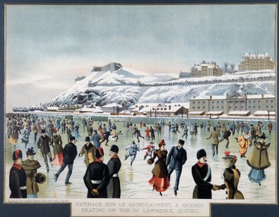 Patinaje en el Saint Laurent, Quebec, s.f. de Unknown artist