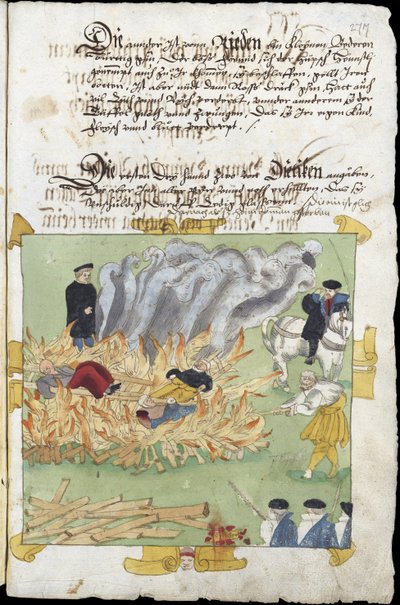 Quema de tres brujas en Baden el 4 de noviembre de Unknown artist