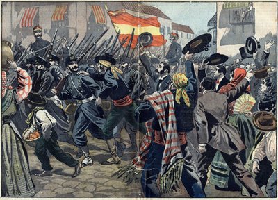 Guerra Hispanoamericana o Guerra de Independencia de Cuba (1868-1898) entre España y Norteamérica. de Unknown artist