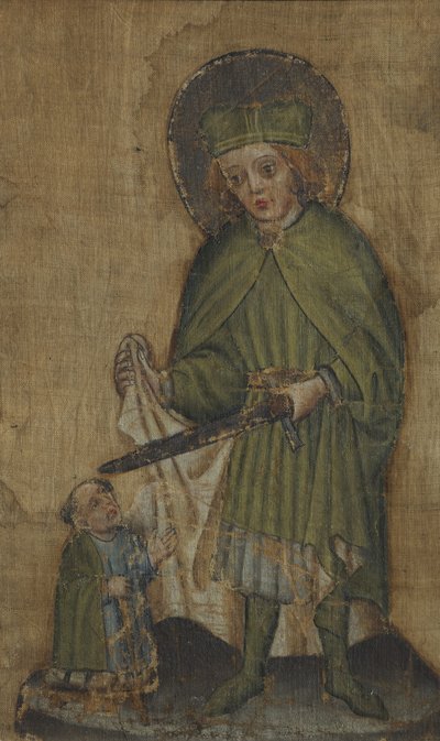 San Martín y el mendigo, c.1440 (óleo al temple sobre tela, probablemente lino) de Unknown artist
