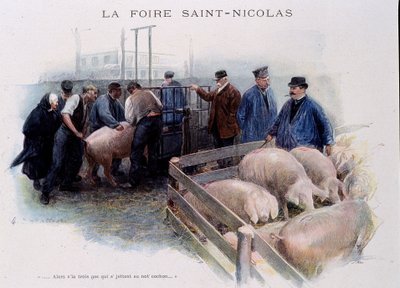 Feria de San Nicolás: Mercado de Cerdos en Bretaña de Unknown artist