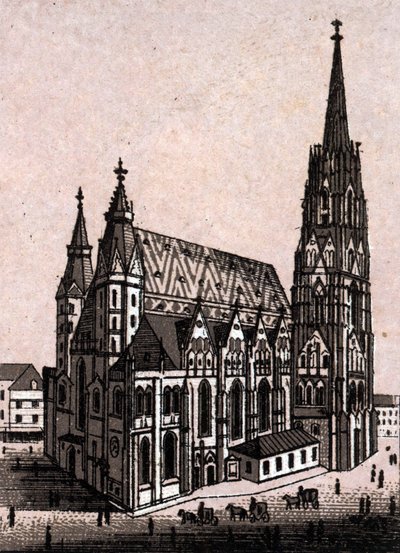 Catedral de San Esteban en Viena, Austria en “El mundo ilustrado 168 vistas” Sin fecha (finales del siglo XIX) de Unknown artist