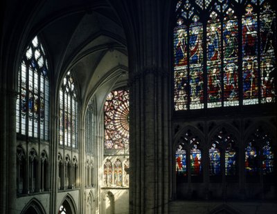 Vitrales y rosetón de la Catedral de Troyes de Unknown artist