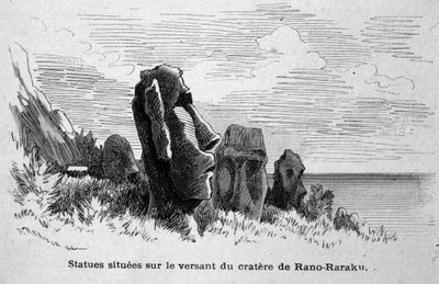 Estatuas ubicadas en la Isla de Pascua (Rapa Nui), Polinesia. de Unknown artist
