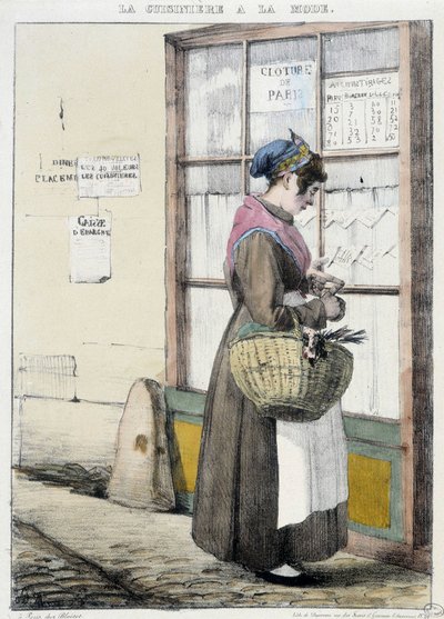 Estufa con dinero para compras - grabado de Unknown artist