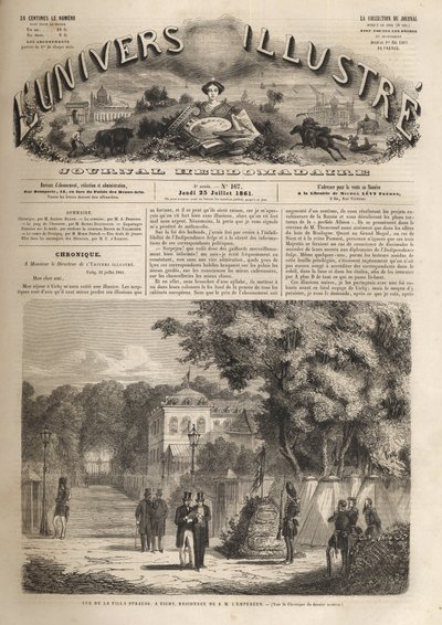 Villa Strauss en Vichy - residencia del Emperador Napoleón III (1808-1873) - el ilustre universo de 1861 de Unknown artist