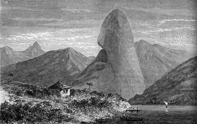 Pan de azúcar, cerca de Río de Janeiro, Brasil. Grabado en "Le Journal de la jeunesse" de Unknown artist