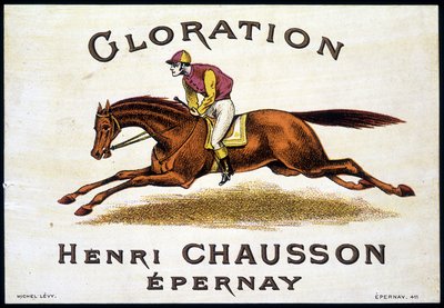 Etiqueta de “Glorination Henri Chausson Epernay”: equitación, siglo XIX de Unknown artist