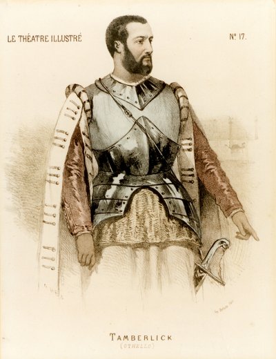 Tamberlick como Otello de Rossini Enrico Tamberlik (impresión) de Unknown artist