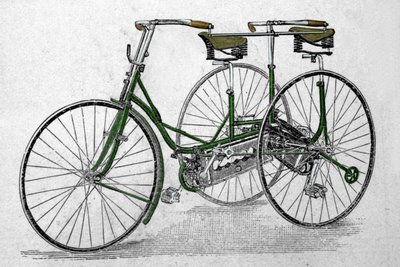 Modelo de triciclo tándem. de Unknown artist