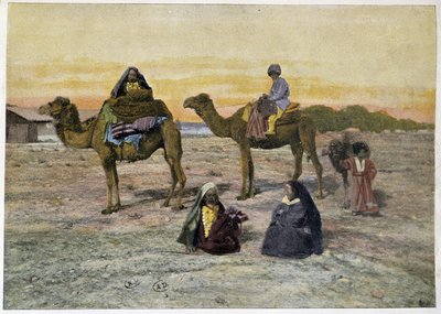 Tekes (nómadas rusos) y sus camellos, finales del siglo XIX de Unknown artist