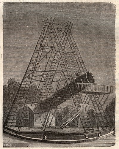 Telescopio de William Herschel (Friedrich Wilhelm Herschel) de Unknown artist