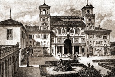 Terraza y fachada de Villa Medicis de Unknown artist