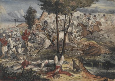 El Ataque. Caballo de la India Central de Unknown artist