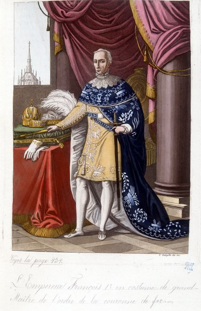 El emperador austríaco Francisco I (1768-1835) con el traje de Gran Maestro de la Orden de la Corona de Hierro de Unknown artist