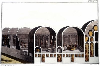 Los Baños de Caracalla en Roma. Grabado de principios del siglo XIX de Unknown artist