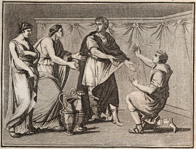 La Continencia de Escipión: el general romano Escipión el Africano (Cornelio Escipión Emiliano), que liberó a los rehenes celtíberos después de conquistar Cartagena (Cartago Nova en España) en 211 a.C., rechazará a la hermosa joven que sus soldados le ofre de Unknown artist