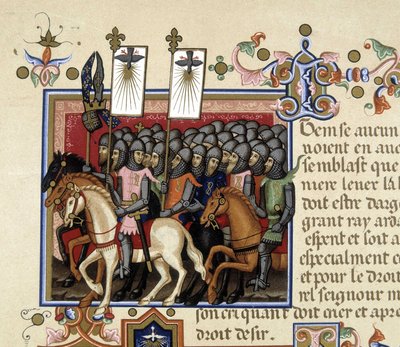 Los cruzados en el camino de la guerra - en "Estatutos de la Orden del Espíritu Santo", Nápoles de Unknown artist