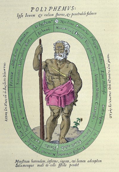 El cíclope Polifemo, sátira contra Nicolas Durand de Villegagnon, militar y explorador francés (1510-1571) de Unknown artist