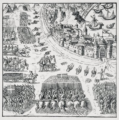 El Duque de Anjou (Enrique III) habiendo sido elegido rey de Polonia (en 1573) y fue obligado a ir a tomar posesión de esta corona de inmediato, el sitio de La Rochelle fue levantado, y a los Rochellois se les concedió todo lo que pidieron para ellos mismo de Unknown artist