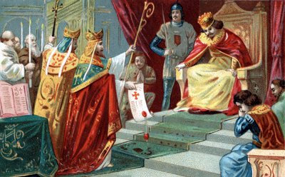 La excomunión del Rey Roberto II el Piadoso (ca. 970-1031), Rey de Francia, en 997 de Unknown artist