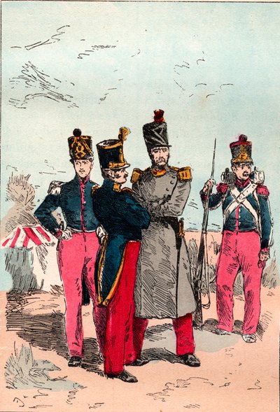El ejército francés bajo el reinado de Luis Felipe de 1830 a 1848 - Línea - Grabado de 1882 en “Histoire de dix ans: 1830-1840” Louis-Blanc (1811-1882) de Unknown artist