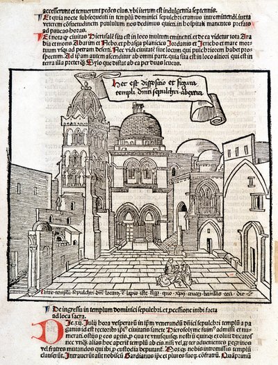 El Santo Sepulcro - en “The Holy Peregrinations” por Bernard de Breydenbach de Unknown artist