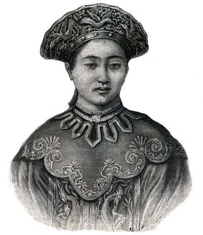La Emperatriz de Japón Haruko, Mujer de Mikado Mutsuhito (1852-1912) - Grabado de 1892 de Unknown artist