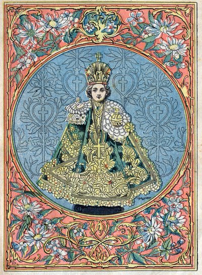 El Niño Jesús de Praga - Niño Jesús de Praga - ilustración de finales del siglo XIX de Unknown artist
