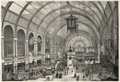 La Exposición Internacional en Ámsterdam 1869 - Vista interior del Palacio de la Exposición Internacional de Unknown artist