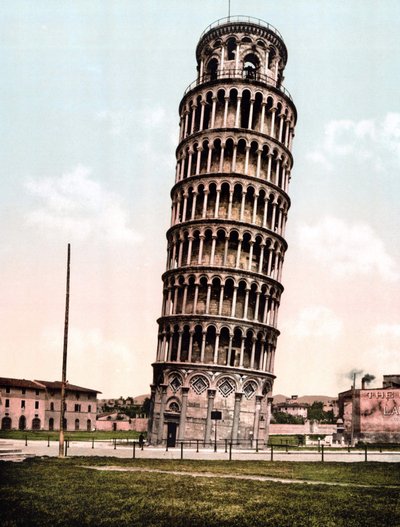 La Torre Inclinada de Pisa. Grabado de finales del siglo XIX de Unknown artist
