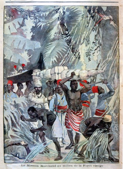 La misión Marchand en medio de la selva virgen - en “Le Petit Journal” del 28/05/1899 de Unknown artist
