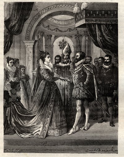 El matrimonio por poder de la Princesa María de Médici y el Rey Enrique IV de Francia en el Duomo, Florencia, 5 de octubre de 1600 de Unknown artist