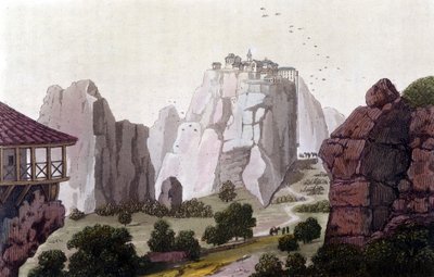 Los Meteoros en Grecia en 1810. en “El traje antiguo y moderno” de Jules Ferrario, ed. Milán de Unknown artist