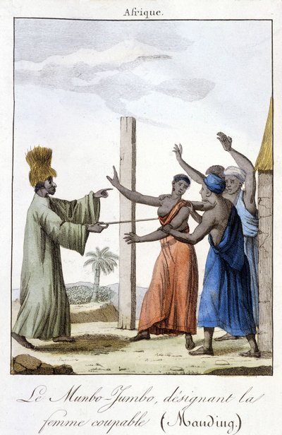 El Munbo-Jumbo, designando a la mujer culpable (Manding) de Unknown artist