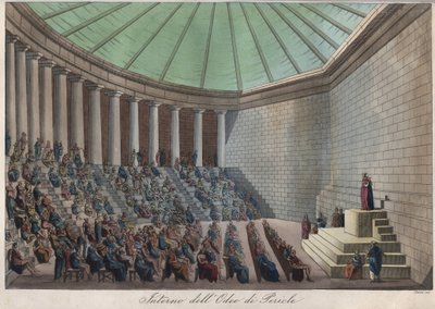 El Odeón de Atenas o Odeón de Pericles en Atenas - grabado de "Usi e Costumi di Tutti i Popoli dell