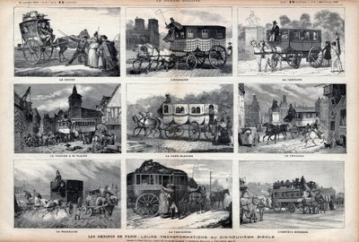 El Ómnibus de París: sus transformaciones en el siglo XIX: el cuco - el escocés - la Carolina - el coche tiene 60 asientos - la dama blanca - el triciclo - la bearnesa - el parisino - el ómnibus moderno de Unknown artist