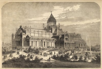 El Palacio de la Industria en Ámsterdam en 1864 (destruido por un incendio en 1929) - Nederland, Ámsterdam. Het Paleis voor Volksvlijt de Unknown artist
