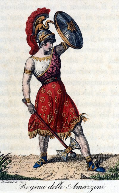 La Reina de las Amazonas. Ilustración de un libreto de ópera. Siglo XIX de Unknown artist