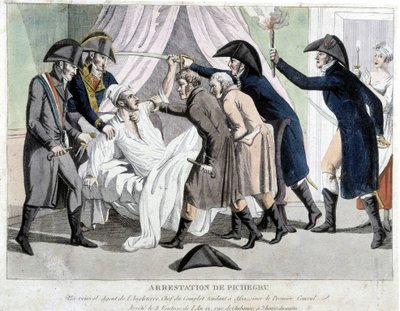 El arresto de Pichegru - grabado de Unknown artist